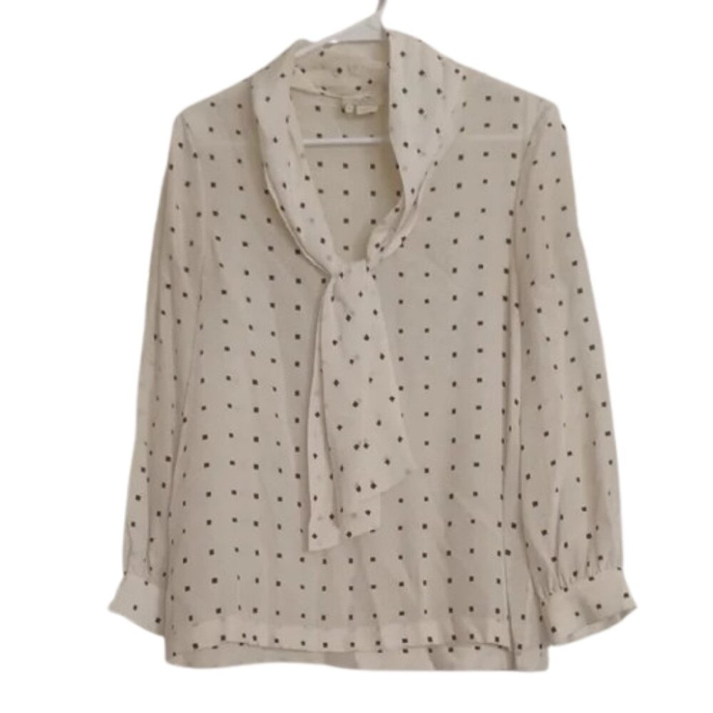 Kate Spade Cream Tie Front Blouse